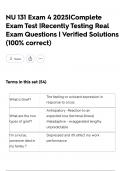 NU 131 Exam 4 2025&vert;Complete Exam Test &vert;Recently Testing Real Exam Questions &vert; Verified Solutions &lpar;100&percnt; correct&rpar;