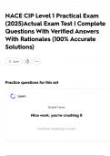 NACE CIP Level 1 Practical Exam &lpar;2025&rpar;Actual Exam Test &vert; Complete Questions With Verified Answers With Rationales &lpar;100&percnt; Accurate Solutions&rpar;