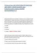 PTA Board Exam 2025 UPDATE&sol;PRACTICE QUESTIONS AND CORRECT VERIFIED ANSWERS latest testbank&lpar;complete solutions&rpar; ASSURED SUCCESS&sol;GRADED A&plus;&excl;&excl;&excl;