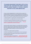 PTA BOARD EXAM NEWEST 2025&sol;2026 BUNDLED QUESTIONS AND CORRECT DETAILED ANSWERS ALREADY GRADED A&plus;