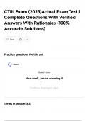 CTRI Exam &lpar;2025&rpar;Actual Exam Test &vert; Complete Questions With Verified Answers With Rationales &lpar;100&percnt; Accurate Solutions&rpar;