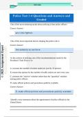 Police Test 1-4 Questions and Answers and  Graded