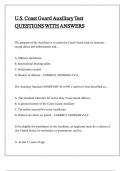 U&period;S&period; Coast Guard Auxiliary Test QUESTIONS WITH ANSWERS