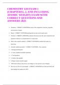 CHEMISTRY 120 EXAM 1 &lpar;CHAPTERS1&comma; 2&comma; AND INCLUDING ATOMIC WEIGHT&rpar; EXAM WITH CORRECT QUESTIONS AND ANSWERS 2025