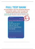 Test Bank for Psychotherapy for the Advanced Practice Psychiatric Nurse&colon; A How-To Guide for Evidence-Based Practice&comma; 3rd Edition&comma; by Kathleen Wheeler&comma; All Chapters 1-24 LATEST