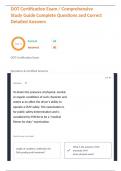 DOT Certification Exam &sol; Comprehensive Study Guide Complete Questions and Correct Detailed Answers