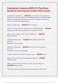 Chamberlain University BIOS 251 Final Exam  Questions And Answers Verified 100&percnt; Correct 