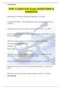 EPIC CLN251&sol;252 Exam QUESTIONS & ANSWERS