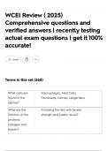 WCEI Review &lpar; 2025&rpar; Comprehensive questions and verified answers &vert; recently testing actual exam questions &vert; get it 100&percnt; accurate&excl;