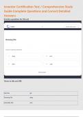 Inventor Certification Test &sol; Comprehensive Study Guide Complete Questions and Correct Detailed Answers