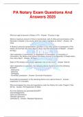 PA Notary Exam Questions And Answers 2025