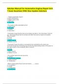 Solution Manual For Automotive Engines Repair Unit 1 Exam Questions With New Update Solutions