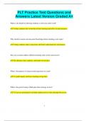 PLT Practice Test Questions and Answers Latest Version Graded A&plus;