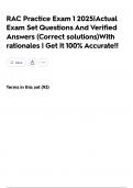  RAC Practice Exam 1 2025&vert;Actual Exam Set Questions And Verified Answers &lpar;Correct solutions&rpar;With rationales &vert; Get It 100&percnt; Accurate&excl;&excl;