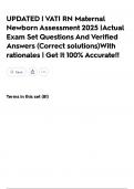 UPDATED &vert; VATI RN Maternal Newborn Assessment 2025 &vert;Actual Exam Set Questions And Verified Answers &lpar;Correct solutions&rpar;With rationales &vert; Get It 100&percnt; Accurate&excl;&excl;