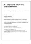 WGU Employment Law C233 exam questions with answers