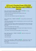 CIP Level 1 Practical Exam UPDATED  ACTUAL  Exam Questions and CORRECT  Answers