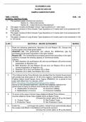 Economic sample paper NCERT&comma; class 12th 