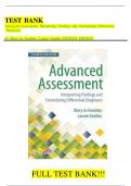 Test Bank for Advanced Assessment 4th Edition Interpreting Findings and Formulating Differential Diagnoses By Mary Jo Goolsby&semi; Laurie Grubbs &vert; 9780803668942 &vert; Chapter 1-22 &vert; All Chapters with Answers and Rationals&period;