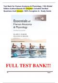 Test Bank for Human Anatomy & Physiology&comma; 13th Global Edition Author&colon;Marieb All Chapters included Verified Questions And Answers 100&percnt; Complete A&plus; Study Guide