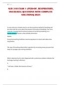 NUR 310 EXAM 1 &lpar;PERI-OP&comma; RESPIRATORY&comma; ONCOLOGY&rpar; QUESTIONS WITH COMPLETE SOLUTIONS&vert; 2025