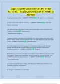 Legal Aspects Questions &num;2 UPDATED  ACTUAL   Exam Questions and CORRECT  Answers