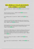DEX MODULE 5 EXAM QUESTIONS  AND CORRECT ANSWERS 