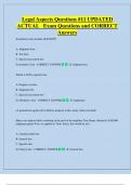Legal Aspects Questions &num;11 UPDATED  ACTUAL   Exam Questions and CORRECT  Answers 