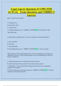 Legal Aspects Questions &num;3 UPDATED  ACTUAL   Exam Questions and CORRECT  Answers