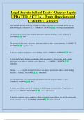 Legal Aspects in Real Estate- Chapter 1 quiz  UPDATED  ACTUAL  Exam Questions and  CORRECT Answers 