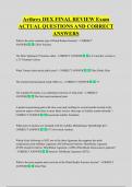 Arthrex DEX FINAL REVIEW Exam  ACTUAL QUESTIONS AND CORRECT  ANSWERS  