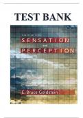 Test Bank For Sensation and Perception 11th Edition by E&period; Bruce Goldstein&comma; Laura Cacciamani ISBN 978-0357446478All Chapters Complete Guide A&plus;