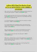 Arthrex DEX Final Test Review Exam  ACTUAL QUESTIONS AND CORRECT  ANSWERS