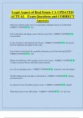 Legal Aspect of Real Estate CA UPDATED  ACTUAL   Exam Questions and CORRECT  Answers