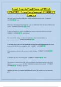 Legal Aspects Final Exam ACTUAL  UPDATED  Exam Questions and CORRECT  Answers