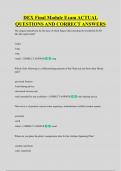 DEX Final Module Exam ACTUAL  QUESTIONS AND CORRECT ANSWERS