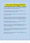 Legal Aspects Final Exam UPDATED     Exam Questions and CORRECT Answers 