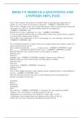 BIOD 171 MODULE 6 QUESTIONS AND ANSWERS 100&percnt; PASS