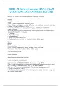 BIOD 171 Portage Learning FINAL EXAM QUESTIONS AND ANSWERS 2025-2026