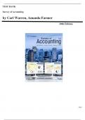 Test Bank for Survey of Accounting 10th Edition by Carl Warren&lpar;Chapter 1 to 14&rpar;