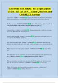 California Real Estate - Re&colon; Legal Aspects  UPDATED  ACTUAL  Exam Questions and  CORRECT Answers 