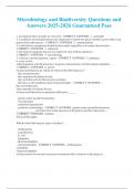 Microbiology and Biodiversity Questions and Answers 2025-2026 Guaranteed Pass