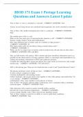 BIOD 171 Exam 1 Portage Learning Questions and Answers Latest Update