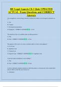 RE Legal Aspects Ch 1 Quiz UPDATED   ACTUAL  Exam Questions and CORRECT  Answers