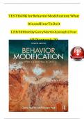 Test Bank For Behavior Modification&colon; What It Is and How To Do It&comma; 12th Edition 2025  by Garry Martin & Joseph J&period; Pear&comma; All Chapters 1 - 29&comma; Verified Newest Version