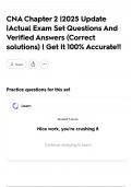 CNA Chapter 2 &vert;2025 Update &vert;Actual Exam Set Questions And Verified Answers &lpar;Correct solutions&rpar; &vert; Get It 100&percnt; Accurate&excl;&excl;