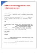 BIO 669 Pulmonary problems exam with correct answers