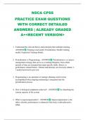 NSCA CPSS PRACTICE EXAM QUESTIONS WITH CORRECT DETAILED ANSWERS &vert; ALREADY GRADED A&plus;<RECENT VERSION>