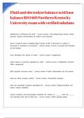 Fluid and electrolyte balance - acid base balance BIO 669 Northern Kentucky University exam with verified solutions