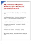 BIO 669 Understanding Patho Pulmonary - Quiz 5 Exam 3 with precise detailed solutions
